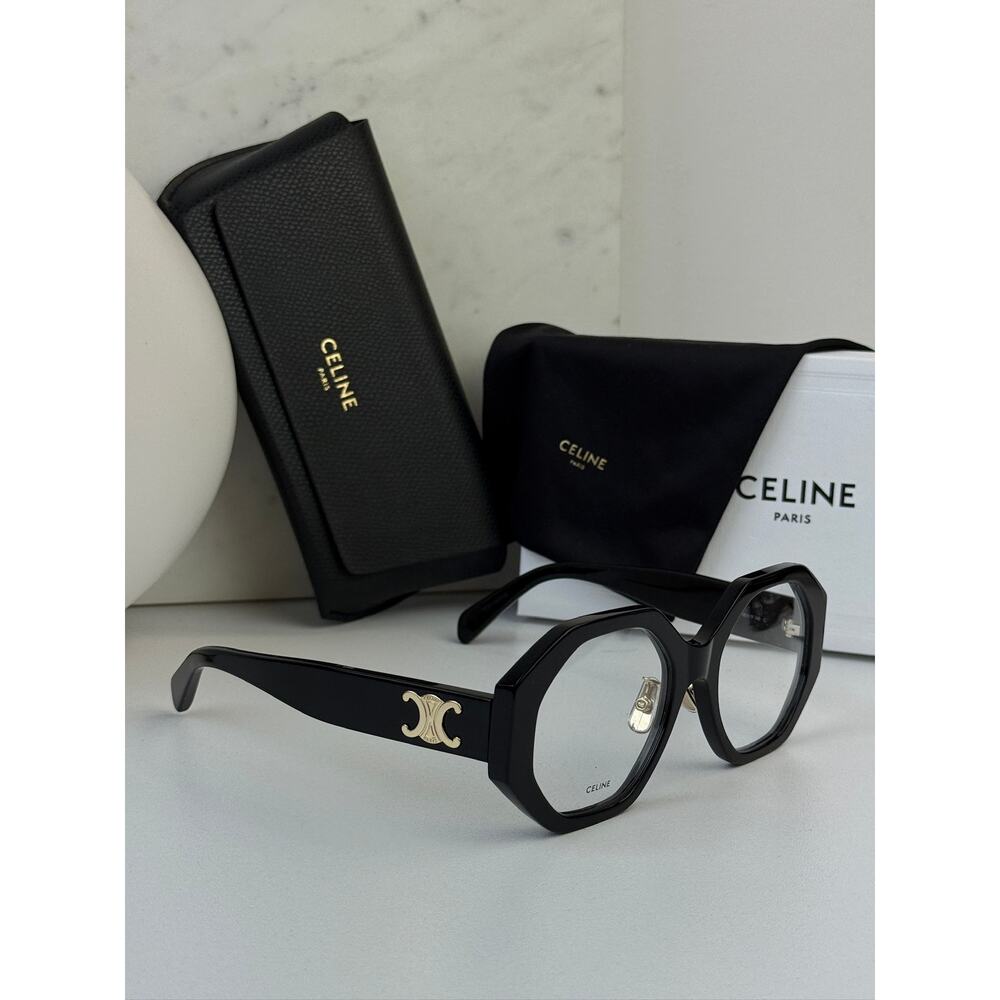 NEW Celine CL50161F Triomphe Eyeglasses Frames Black - Picture 4 of 5